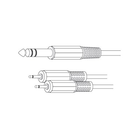 110522X Vanco Adapter 1/4 Stereo Plug to 2-3.5mm Male Plug 6 In
