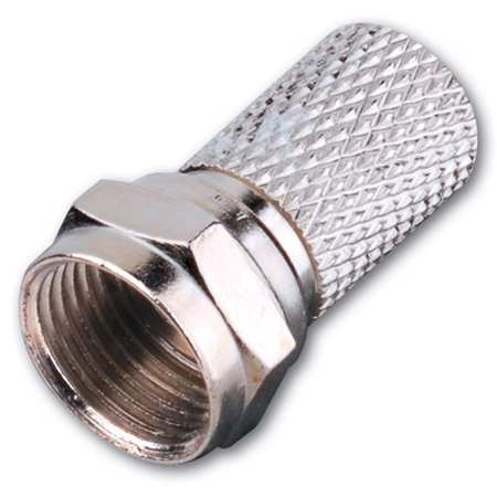 120008 Vanco Connector F RG6 Twist-On Gold 2PK