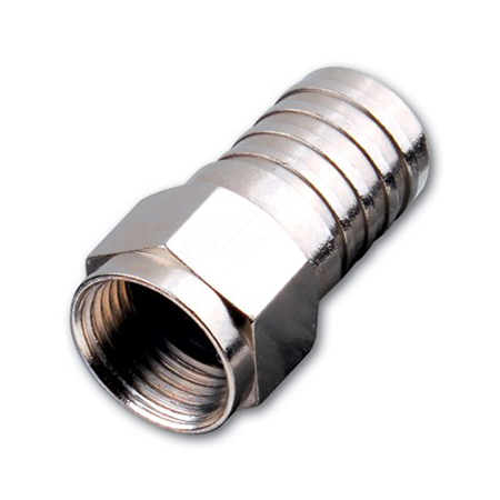 Vanco RG6/U Weatherproof Crimp-On Connector with Attached Crimp Ring
