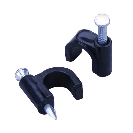120016 Vanco Clips RG6 Nail-In Black 6PK