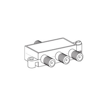 Vanco 3-Way Signal Splitter with Built-In Grounding Block