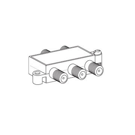 Vanco 4-Way Signal Splitter with Built-In Grounding Block