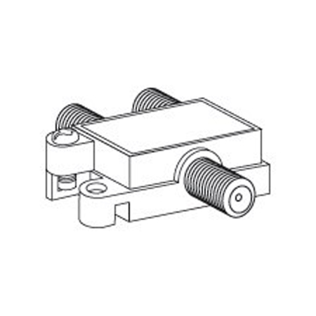 Vanco 2-Way Signal Splitter with Built-In Grounding Block