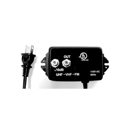 Vanco 75 Ohm UHF/VHF/FM Signal Amplifier - 1 Output, 10 db
