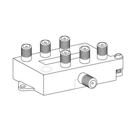 Vanco 6-Way Signal Splitter with Built-In Grounding Block