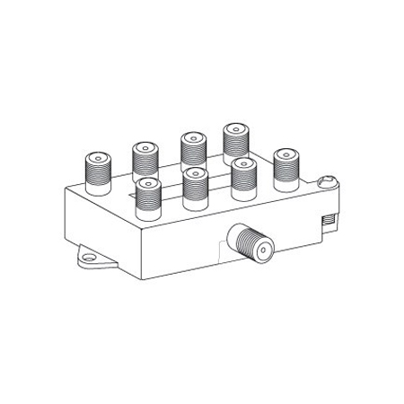 Vanco 8-Way Signal Splitter with Built-In Grounding Block