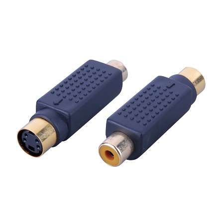 120075X Vanco Adapter S-Video Mini Din 4Pin Female Jack to RCA Female Jack