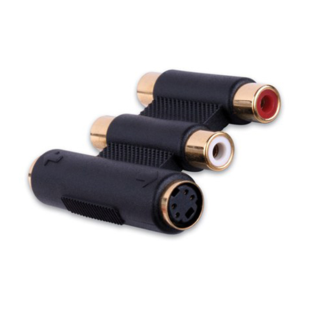120077 Vanco Adapter 2 S-VHS Mini Din 4 Female to 2 RCA Female