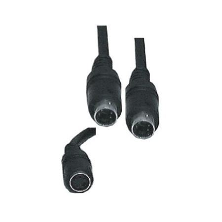 Vanco S-Video Mini Din 4 Pin Female Jack to 2- S-Video Mini Din 4 Pin Male Plugs