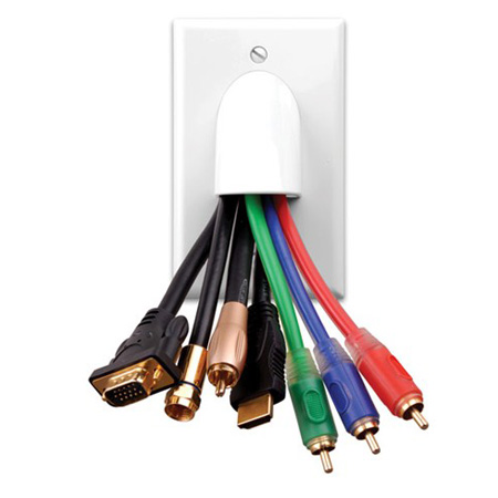 120614X Vanco Wall Plates Bulk Cable 2PC 1 Gang White
