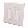 Show product details for 120825X Vanco Wall Plates Bulk Cable Brush 2 Gang Almond