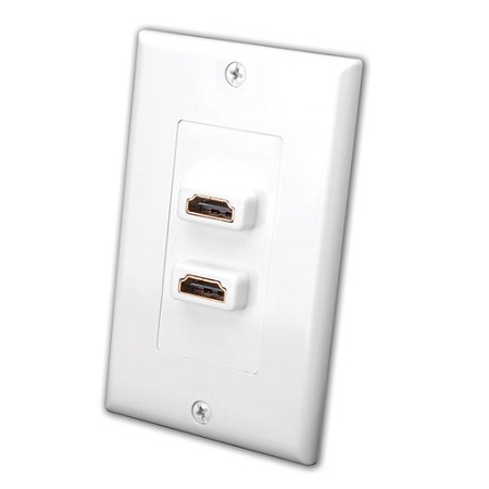 120902X Vanco Wall Plates 2 HDMI Decor White
