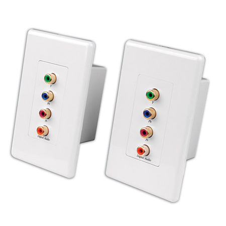 Vanco RGB Component Video + Digital Audio over Category 5e Wall Plate Extender