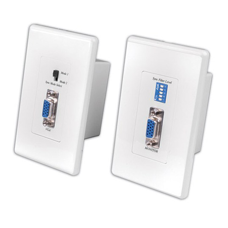 120921 Vanco Wall Plates VGA Over Cat5E Send/Receiver - White