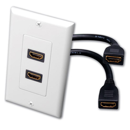 Vanco Double HDMI Pigtail Decor Wall Plate