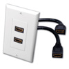 Show product details for 120932 Vanco Dual HDMI Pigtail Decor Wall Plate