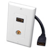 Show product details for 120935 Vanco Single HDMI Pigtail and 3.5 mm Stereo Jack Decor Wall Plate