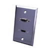 Show product details for 120943X Vanco Wall Plates HDMI + S-VGA Stainless Steel
