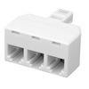 Show product details for 130025 Vanco Adapter Triplex Modular 4C White