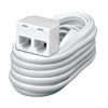 Show product details for 130044X Vanco Cord Extension Modular Plug to Twin Modular Jack 25ft Ivory