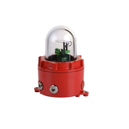 1430561 Potter E2 D1xB2XH2 UL1971 Auto Sync CI D1 190cd Strobe 21 Joules 24VDC - Red Enclosure - Clear Lens
