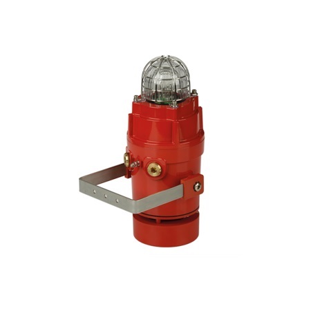 1430566-10 Potter E2 D1xC1X05R 110dB(A) Radial Alarm & 5 Joule Xenon Strobe 24VDC - Red Enclosure - Amber Lens