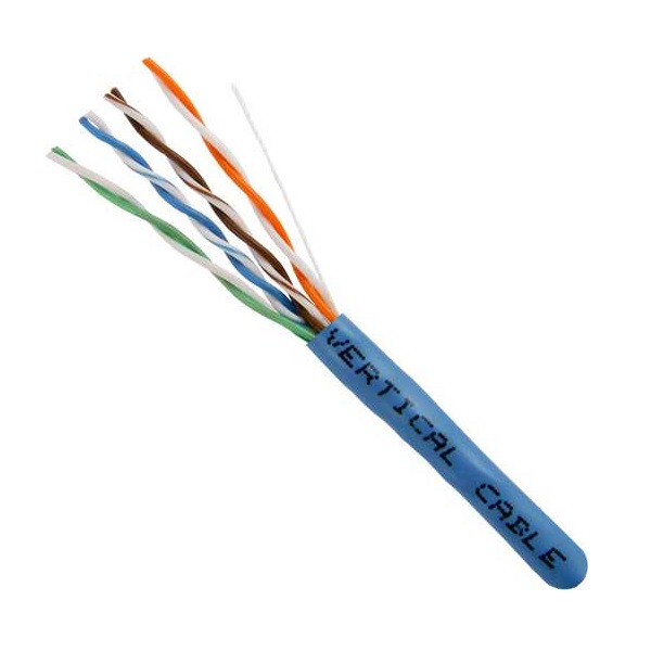 151-102/BL Vertical Cable 151-102 Series 24 AWG 4 Unshielded Twisted Pair Solid Bare Copper CMR Non-Plenum Cat5e Cable - 1000' Pull Box - Blue