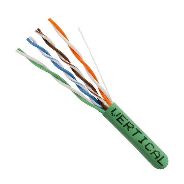 151-103/GR Vertical Cable 151-103 Series 24 AWG 4 Unshielded Twisted Pair Solid Bare Copper CMR Non-Plenum Cat5e Cable - 1000' Pull Box - Green