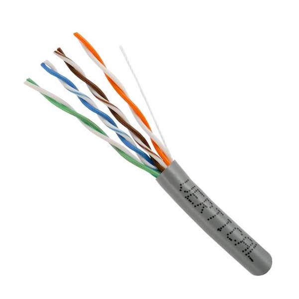 151-104/GY Vertical Cable 151-104 Series 24 AWG 4 Unshielded Twisted Pair Solid Bare Copper CMR Non-Plenum Cat5e Cable - 1000' Pull Box - Grey