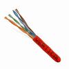 151-108/RD Vertical Cable 151-108 Series 24 AWG 4 Unshielded Twisted Pair Solid Bare Copper CMR Non-Plenum Cat5e Cable - 1000' Pull Box - Red