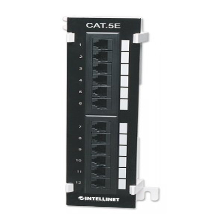 162470 Intellinet Cat5e Wall-mount Patch Panel 12-Port - UTP