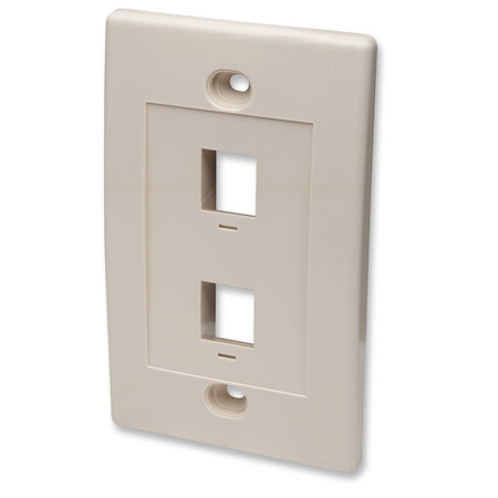 162838 Intellinet Wall Plate Flush Mount - 2 Outlet - Ivory