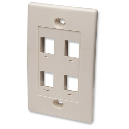 162951 Intellinet Wall Plate Flush Mount - 4 Outlet - Ivory