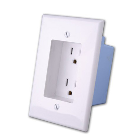 168922-BK Vanco Rapid Link AC Duplex Outlet Black