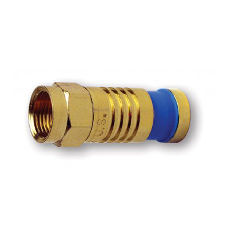 18020 Platinum Tools BNC RG6Q Compression - Gold Plated - 25 Pack