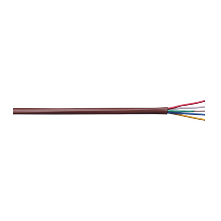 185THPT1N Remee 18 AWG 5 Conductors Unshielded Solid Bare Copper CL2 Plenum Thermostat Control Cable - 250' Reel - Brown