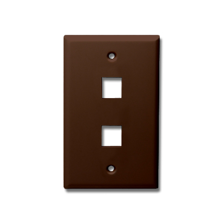 20-3002-BR Datacomm Keystone Plate 2 Port - Brown