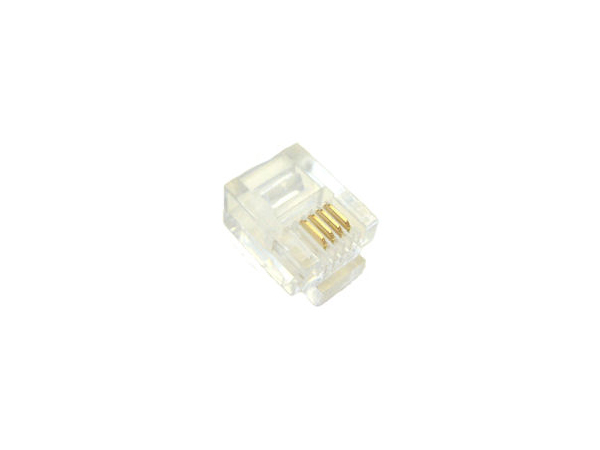 20-5701 Datacomm RJ11 Molded Plug for Round Cable 4 Conductor - Pack of 100