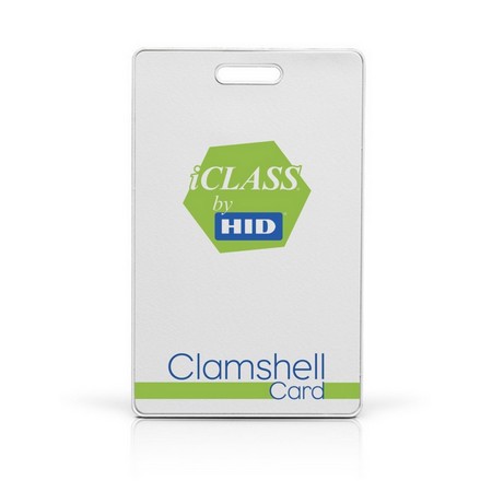 2080PCSMV-2080-100 HID 208 iCLASS Clamshell Card 2k Bits (256 Bytes) with 2 Application Areas Programmed iCLASS Custom Artwork - Specify Custom Artwork Number Front Base with Molded HID Logo Back Sequential Matching Internal/External Inkjetted Card Numbering Vertical Slot Punch - 100 Pack