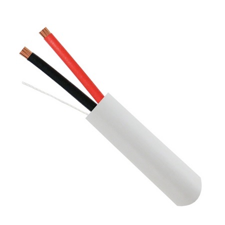 209-2317 Vertical Cable 16 AWG 2 Conductors Stranded Bare Copper CMR/CL3 Non-Plenum Audio Cable - 1000' Spool - White