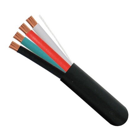 209-2329/BK Vertical Cable 18 AWG 4 Conductors Stranded Bare Copper CMR/CL3 Non-Plenum Audio Cable - 500' Pull Box - Black