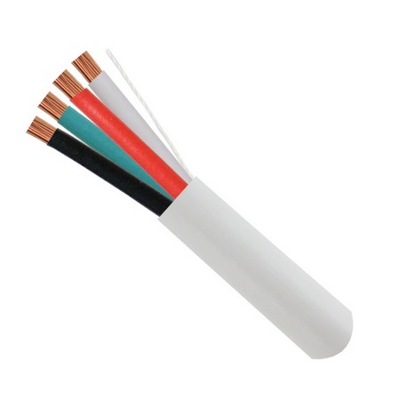 209-2329 Vertical Cable 18 AWG 4 Conductors Stranded Bare Copper CMR/CL3 Non-Plenum Audio Cable - 500' Pull Box - White