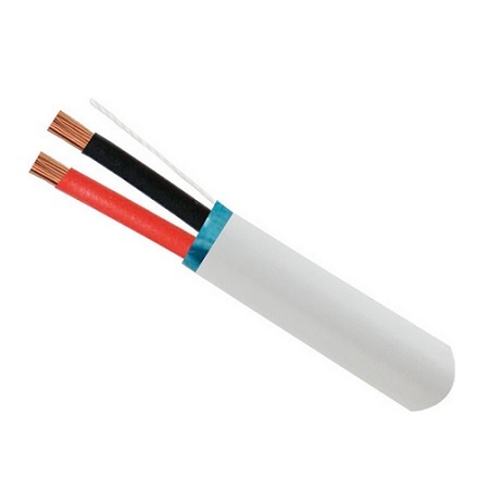 209-2347/S/5WH Vertical Cable 14 AWG 2 Conductors Shielded Stranded Bare Copper CMR/CL3 Non-Plenum Audio Cable - 500' Pull Box - White