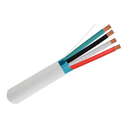 209-2351/S/5WH Vertical Cable 14 AWG 4 Conductors Shielded Stranded Bare Copper CMR/CL3 Non-Plenum Audio Cable - 500' Pull Box - White