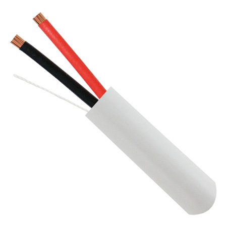 210-222/P/WH Vertical Cable 22 AWG 2 Conductors Unshielded Stranded Bare Copper Plenum CMP/CL2P Alarm Security Cable - 1000' Pull Box - White