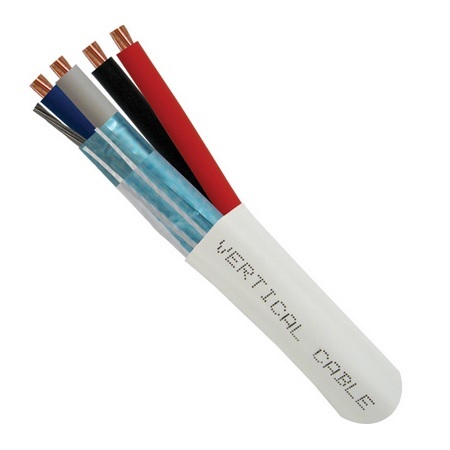 214-2323/WH Vertical Cable 22AWG/2 Shielded Data, 16AWG/2 Power Conductors Stranded Bare Copper CMR/CL3R Non-Plenum Lighting Control Cable - 1000' Spool - White