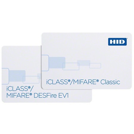 2320HMGGMNN-100 HID 232 Combination iCLASS MIFARE Card 2k Bits (256 Bytes) with 2 Application Areas MIFARE 1K Bytes Plain White with Gloss Finish Front Plain White with Gloss Finish Back Sequential Matching Internal/External Inkjetted Numbers iCLASS Card Numbering No Slot Punch No External 2nd High Frequency Technology Card Numbering - 100 Pack