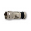 28001J Platinum Tools SealSmart F RG6 Quad Compression Connector - Nickel Plated - Jar of 75