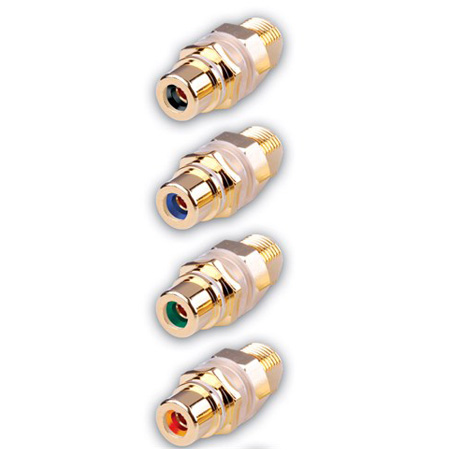 280036GNX Vanco Connector Gold Bluckhead RCA Jack/F Female Green