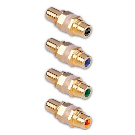 280045 Vanco Gold Plated RCA Jack to RCA Jack Bulkhead Connectors